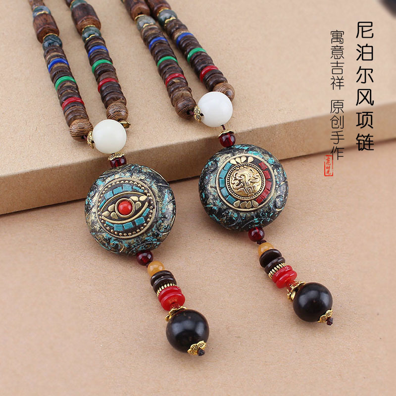 Women Accessories Nepal - Nepal pendant sweater chain wooden Buddha