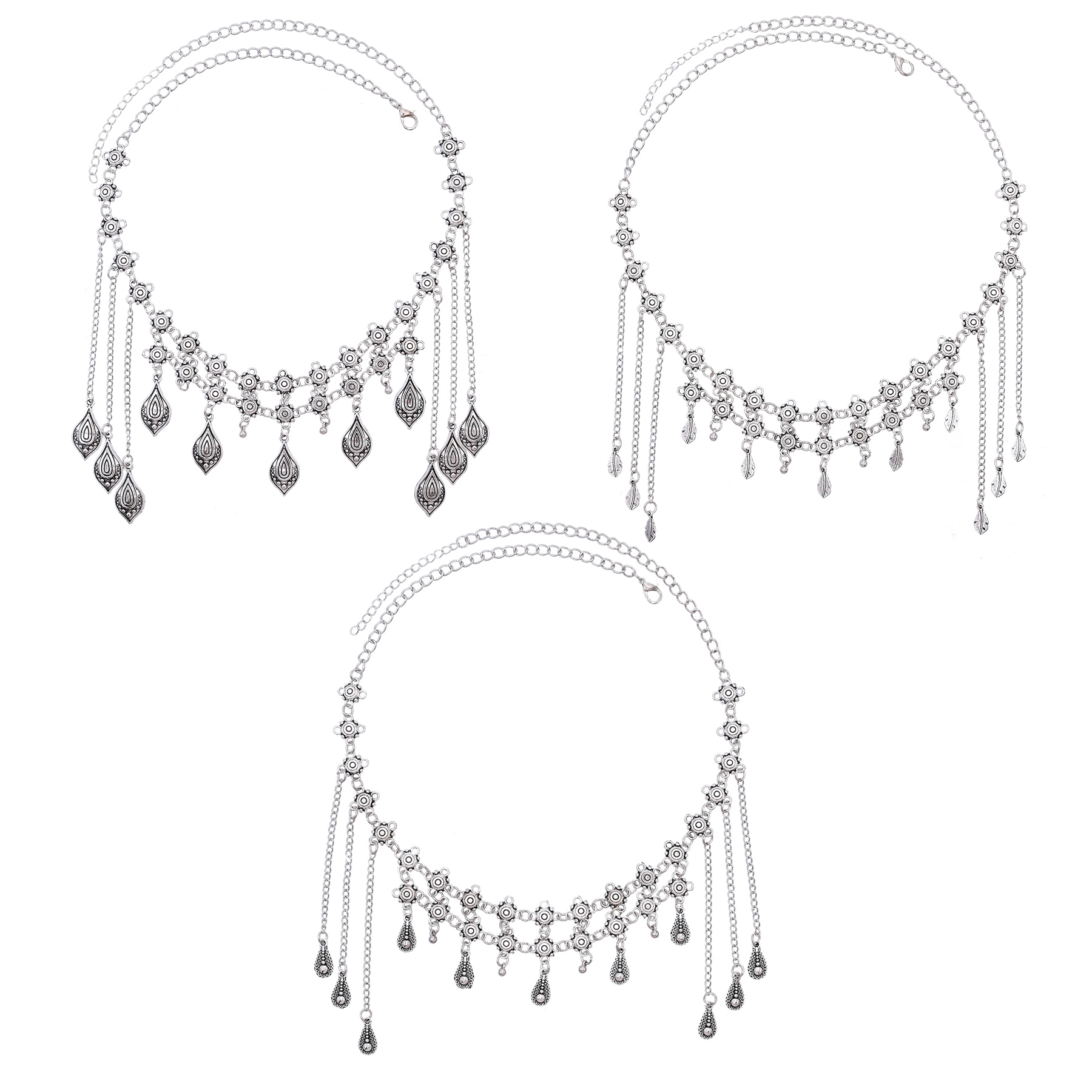 Women Accessories Nepal - Vintage Silvery Alloy Long Chain Leaf
