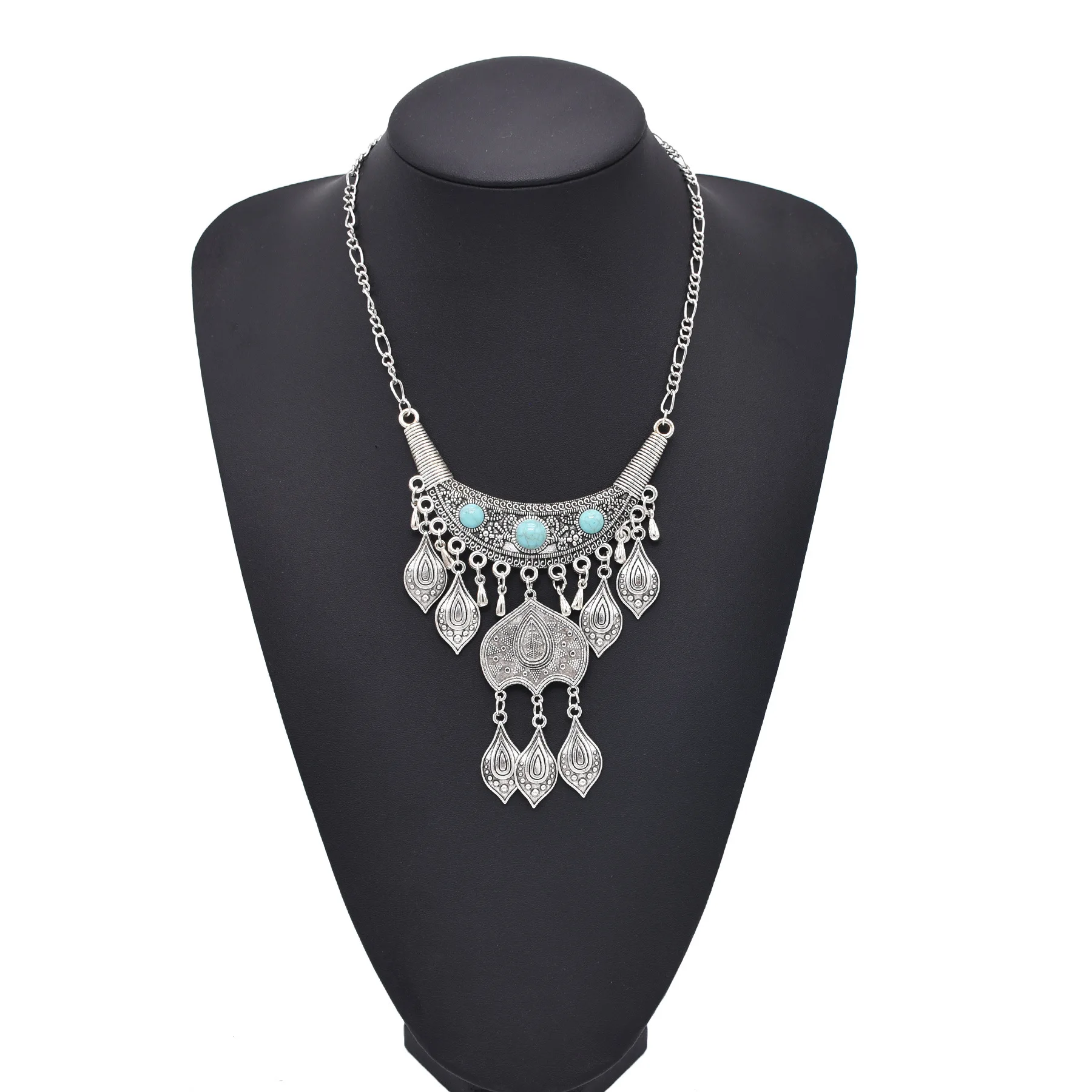 Women Accessories Nepal - Vintage Silvery Bohemian Ethnic Leaf Tassel