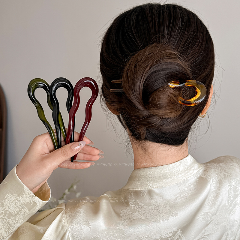Hair Fork Stick - 2026 U-Shaped Hair Fork Fashion Tortoiseshell