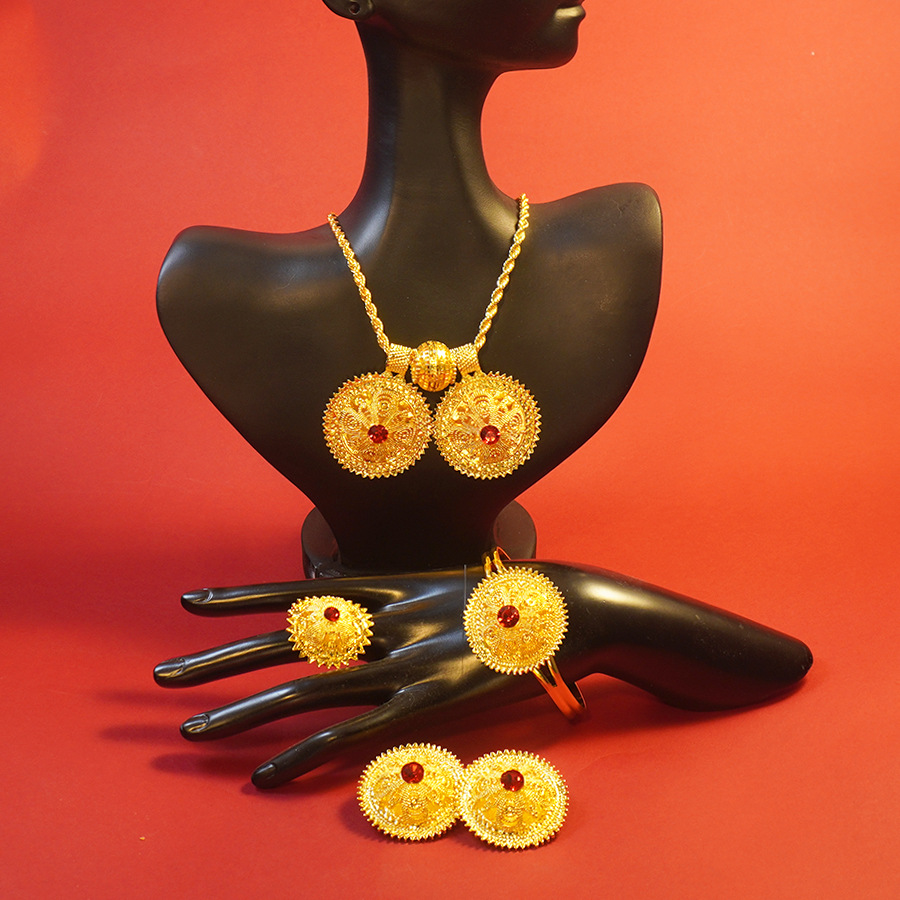 Women'S African Accessories - 9999 gold fashionable Ethiopian earrings, large