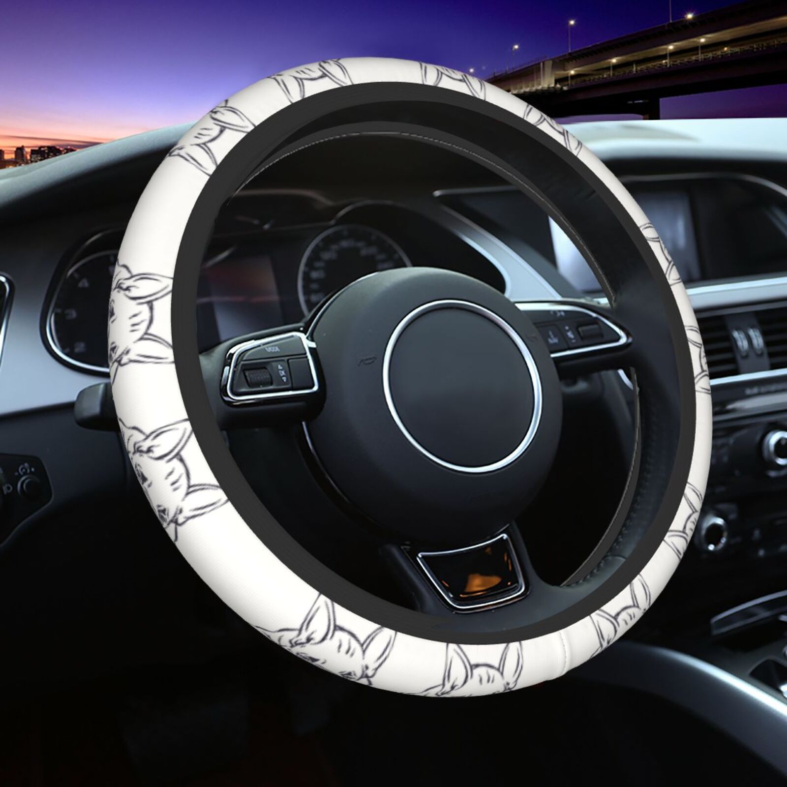 Women'S Accessories Vans - French Bulldog Pattern Steering Wheel Universal