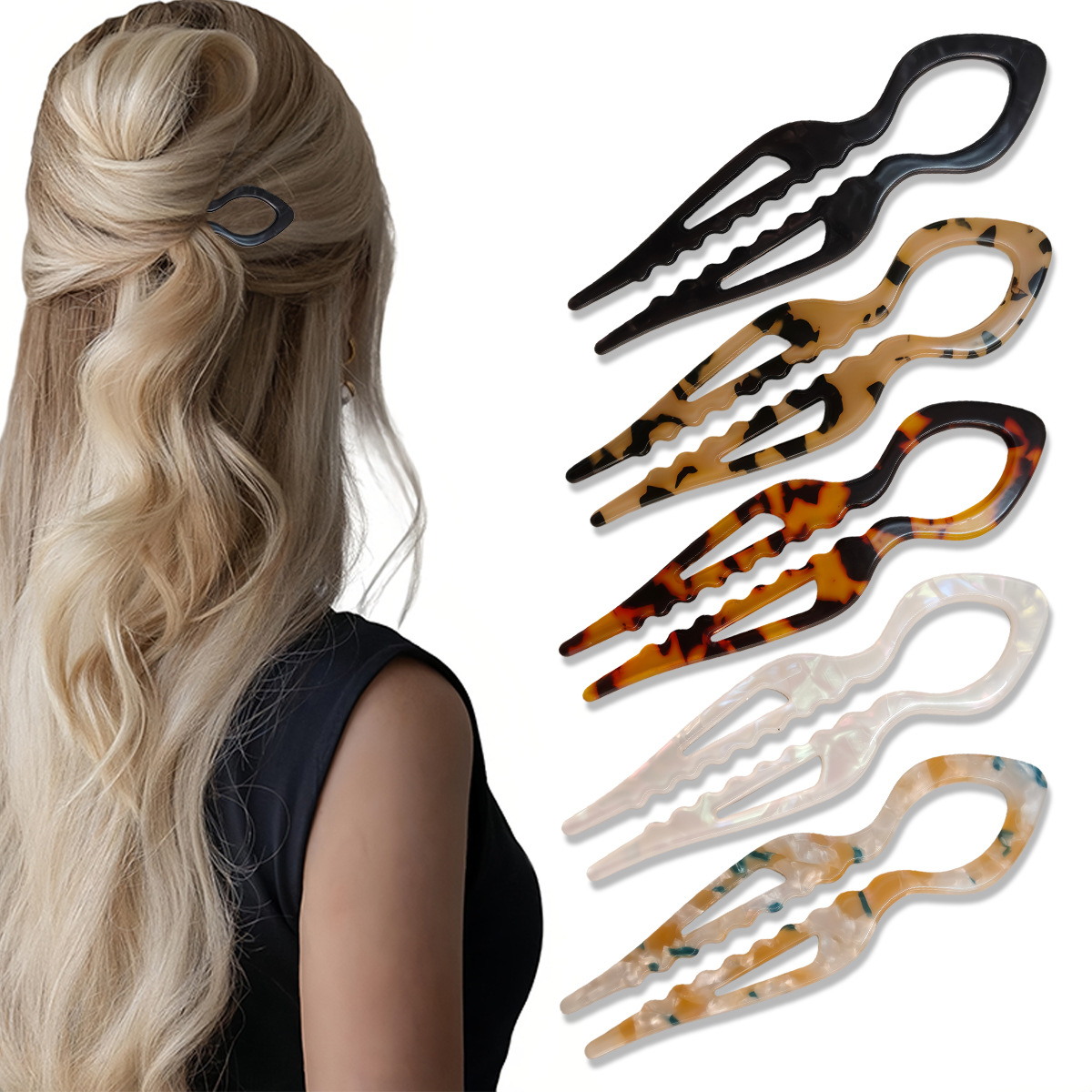 U-Shaped Hair Sticks Tortoises - Women Accessories Trending recension och pris