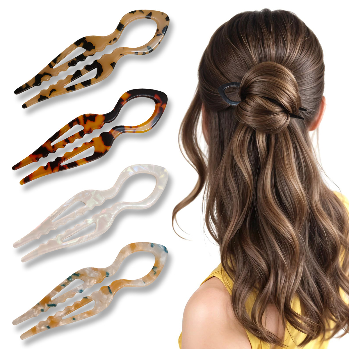U-Shaped Hair Sticks Tortoises - Women Accessories Trending recension och pris