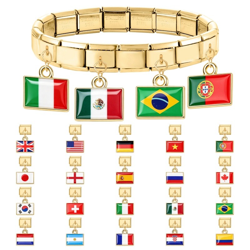 1Pcs 9×10mm Colorful World Fla - Women'S Accessories Manufacturers recension och pris