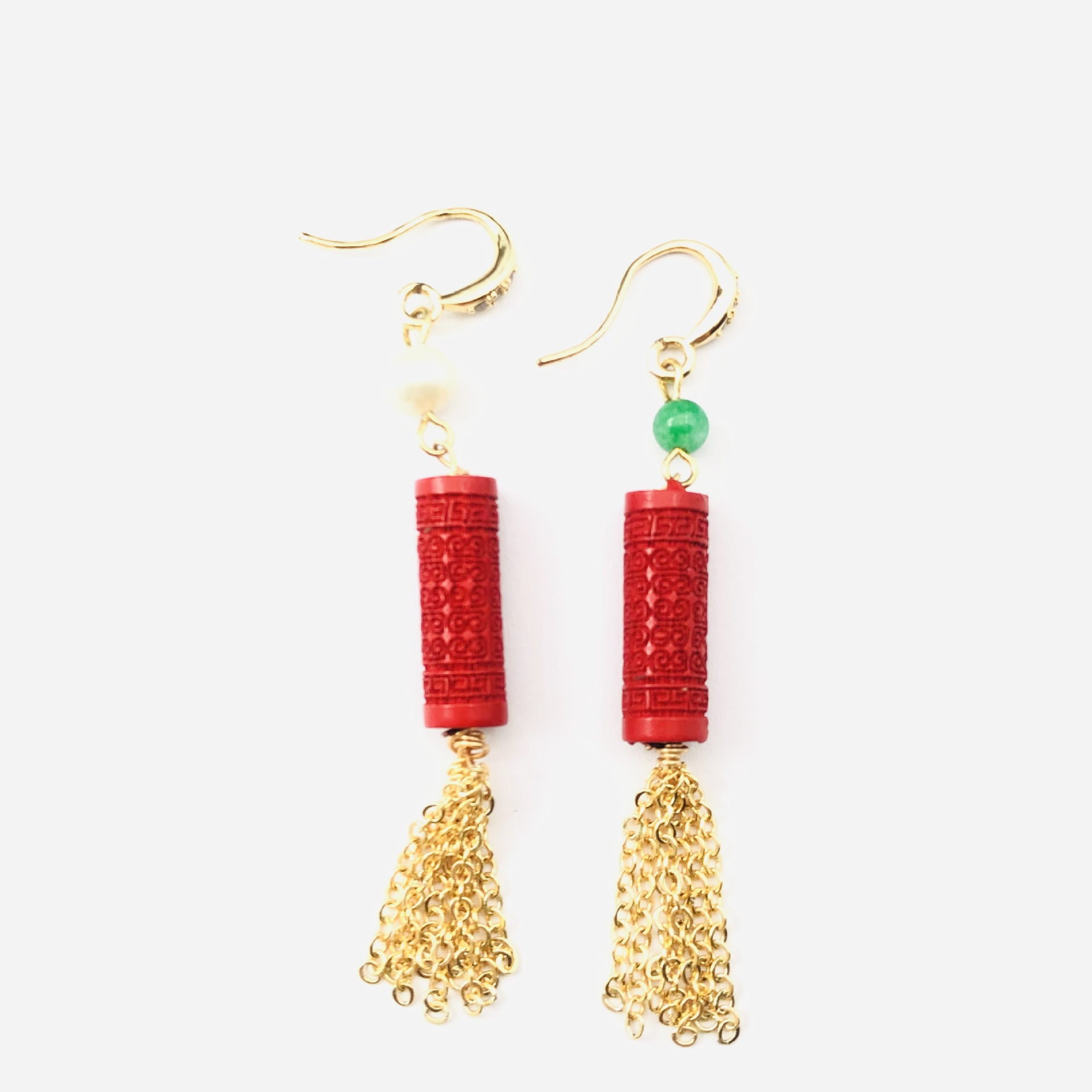 AB cinnabar fringed earrings o - Women'S Accessories Manufacturers recension och pris