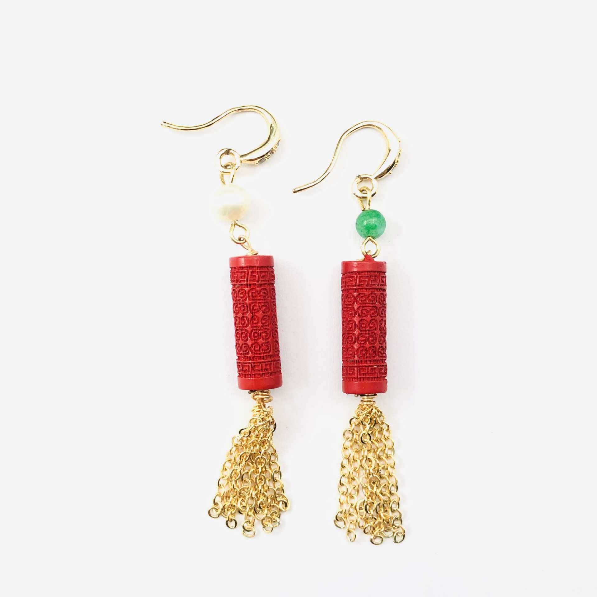AB cinnabar fringed earrings o - Women'S Accessories Manufacturers recension och pris