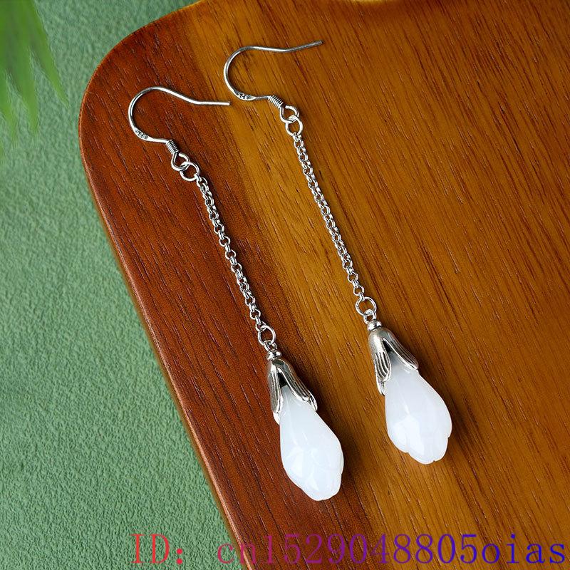 White Real Jade Flower Earring - Women'S Yellow Accessories recension och pris