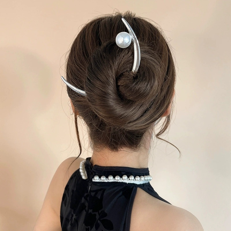 Pearl Hair Stick Crescent Moon - Hair Fork Stick recension och pris