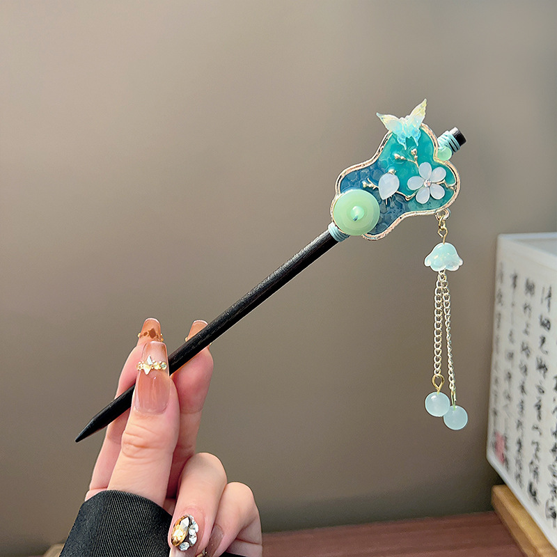 Classic Tassel Hair Stick Blac - Hair Fork Stick recension och pris